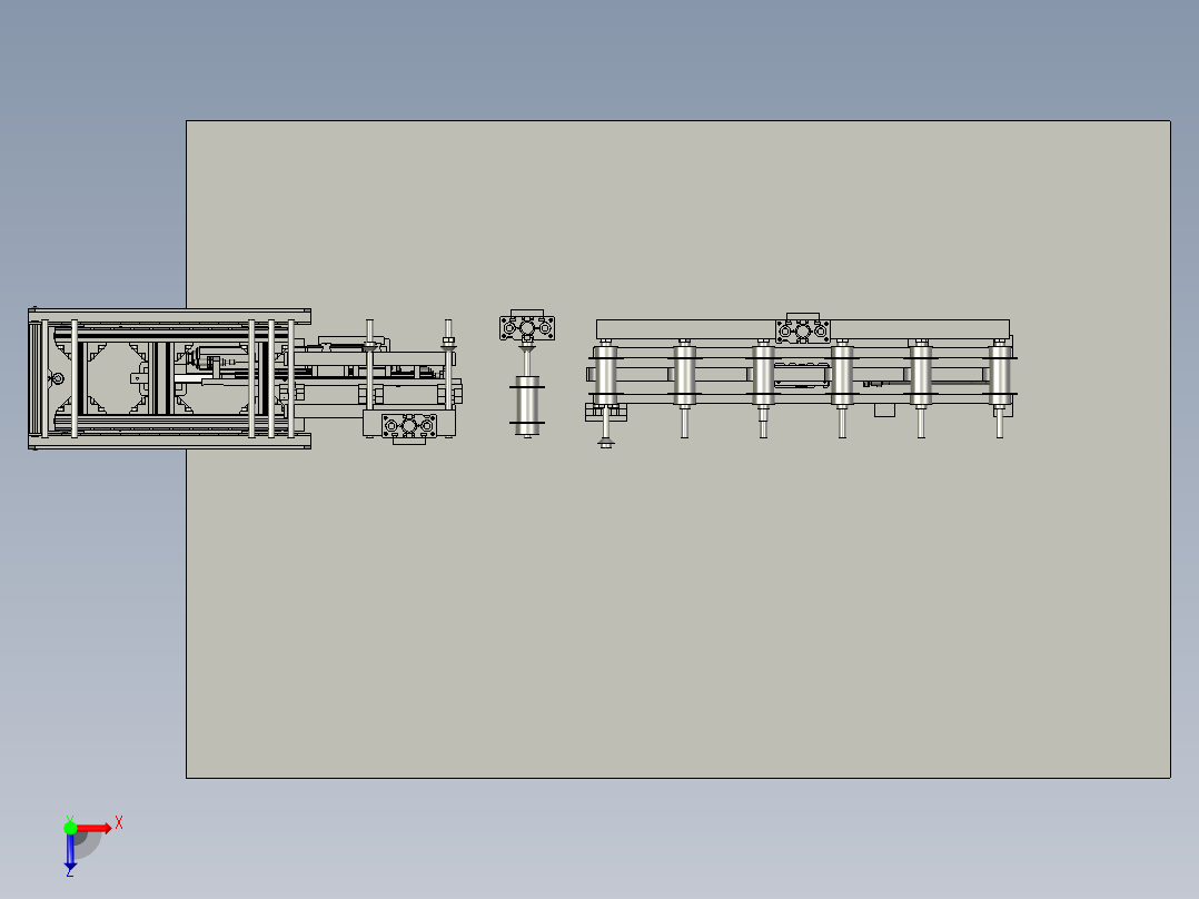 花鼓传动说明组件俯视图