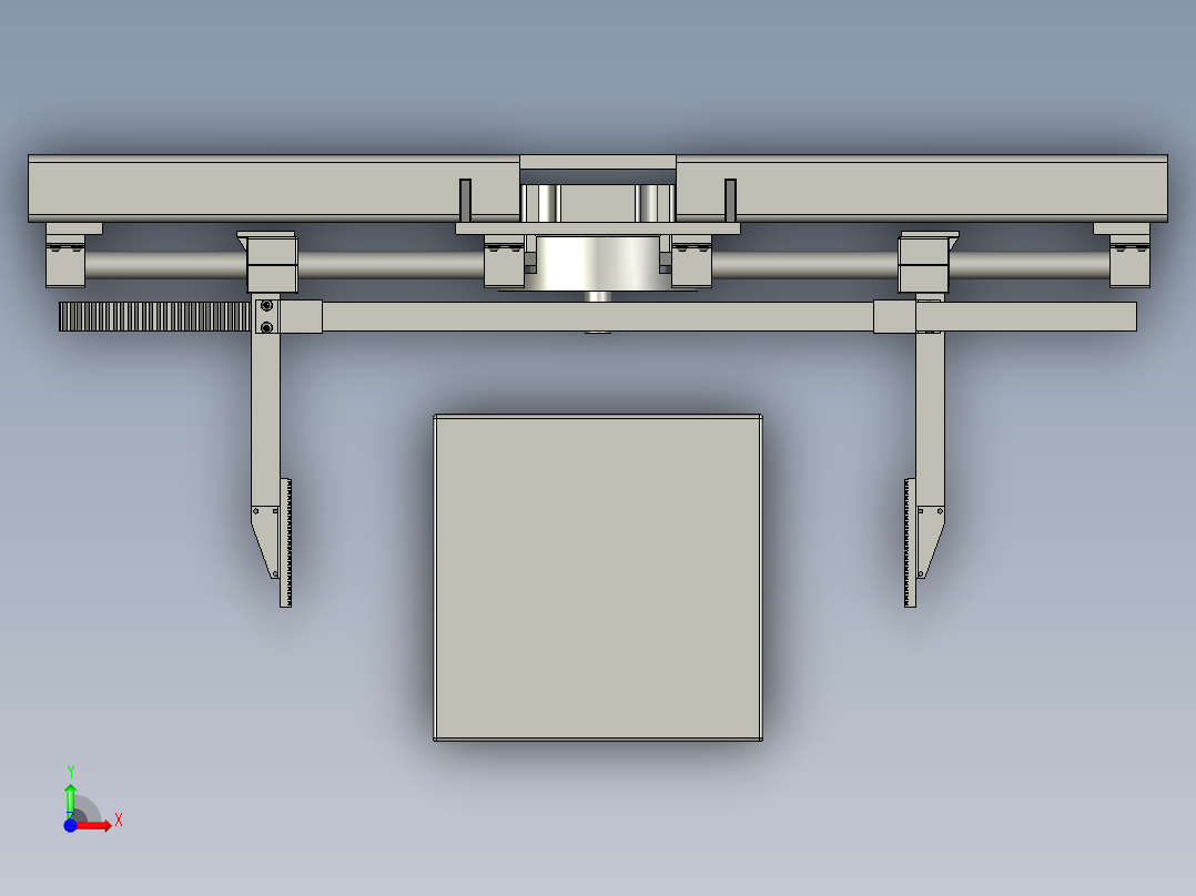 锂电池变距双夹爪前视图