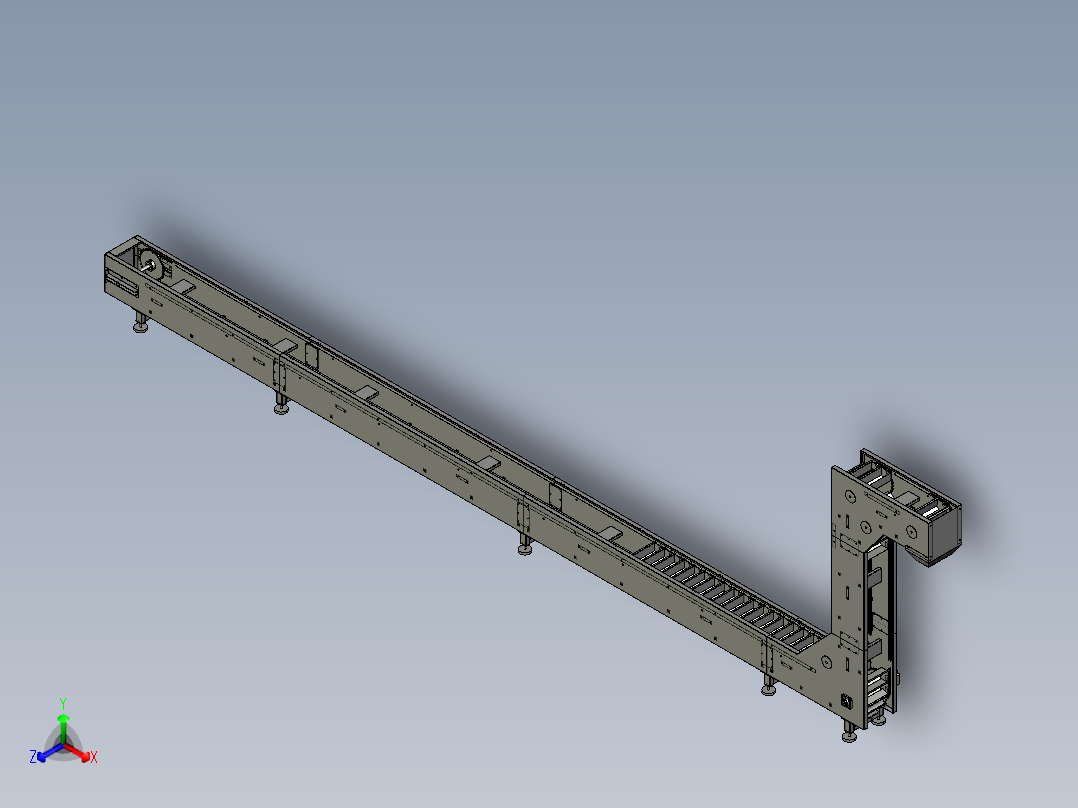 大米颗粒物料垂直给料机爬坡输送机主视图
