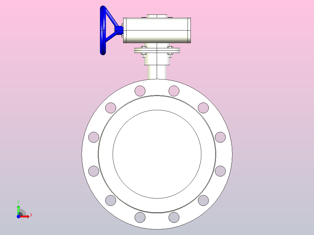 D..X╱H-25对夹式蝶阀[D41X]250..rar.rar前视图