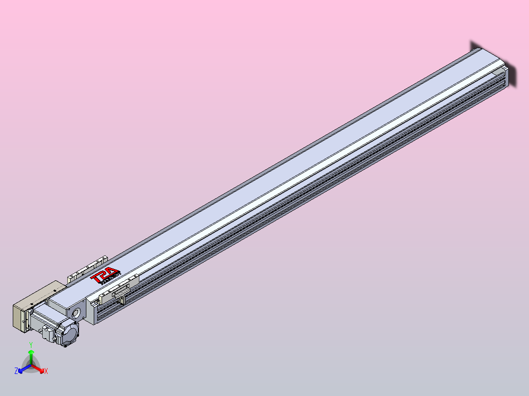 皮带直线轴半封闭可选导轨TPA-HNB-120D-110-L1200-ML-C-P40-N3主视图