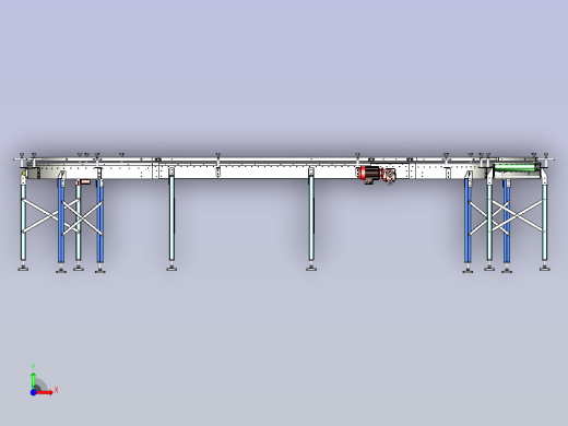 S型滚筒输送机3D模型前视缩略图
