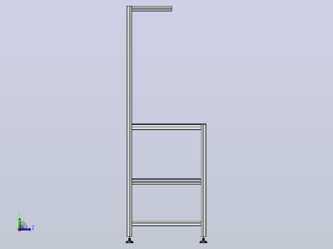 铝型材40X40 RITTER桌左视图