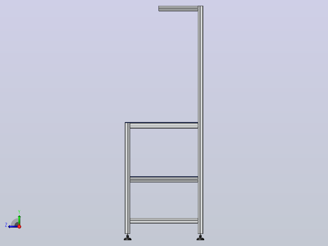 铝型材40X40 RITTER桌右视图