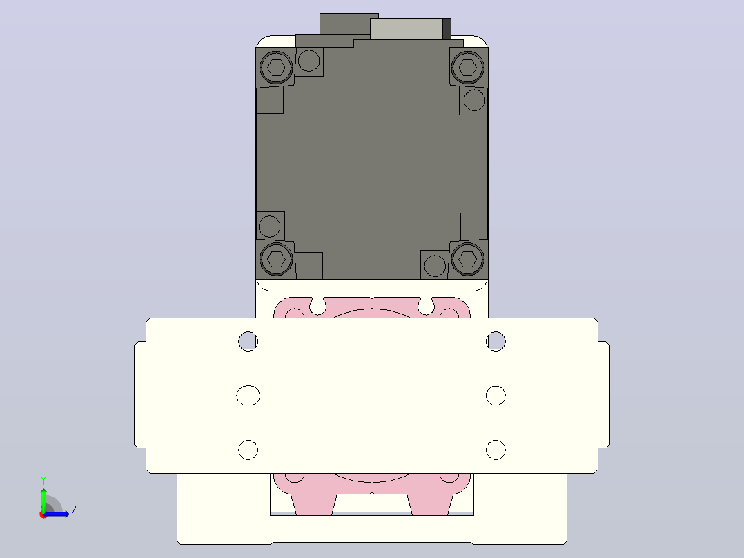 MTC32-250-P#-P-M200W-R MTC32电缸 200W伺服电机折装 带导杆支架左视图