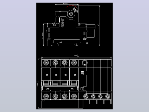 NBHLE-63 4P剩余电流动作断路器外形安装尺寸图202202
