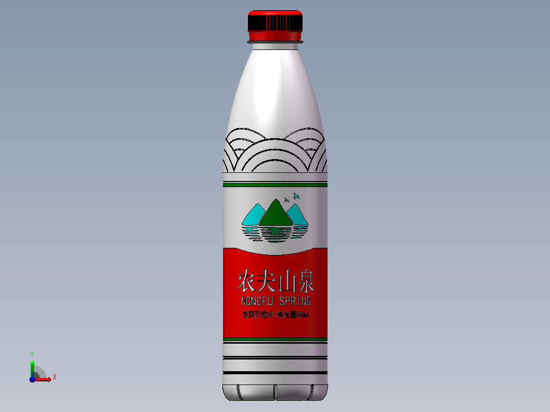 农夫山泉水瓶主视图