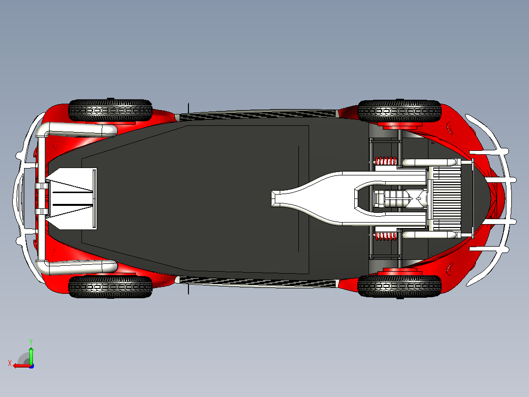红色甲壳虫轿车CATIA V5 r21模型后视图