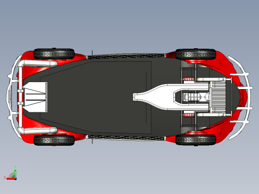 红色甲壳虫轿车CATIA V5 r21模型后视缩略图