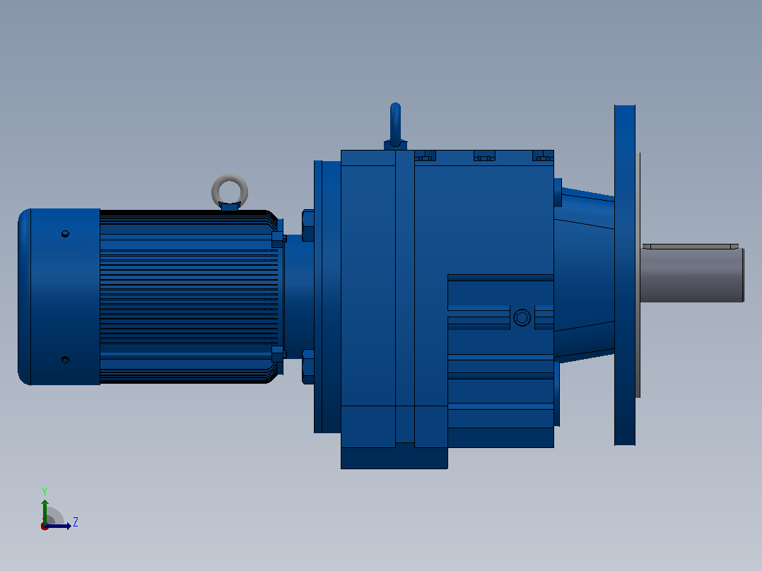 RF77法兰轴伸式安装斜齿轮减速机RF77-Y0.25-4P-71-M1-0°-Φ250左视图