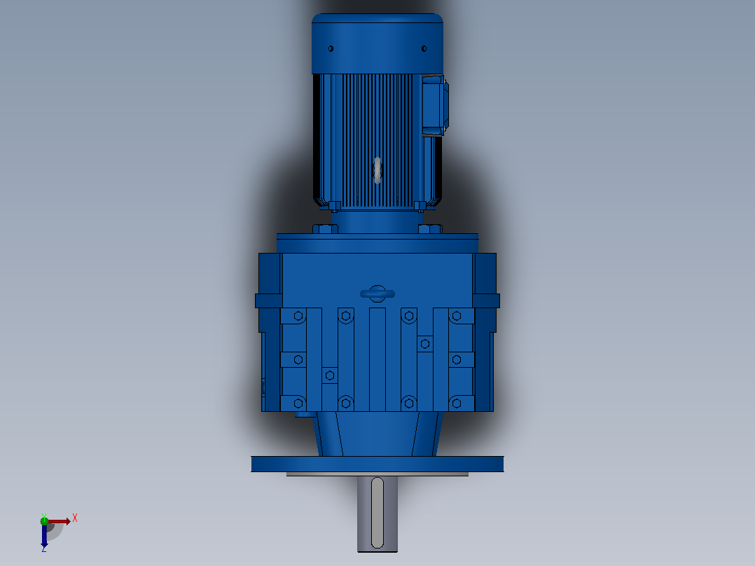 RF77法兰轴伸式安装斜齿轮减速机RF77-Y0.25-4P-71-M1-0°-Φ250俯视图