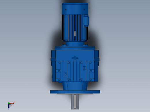 RF77法兰轴伸式安装斜齿轮减速机RF77-Y0.25-4P-71-M1-0°-Φ250俯视缩略图
