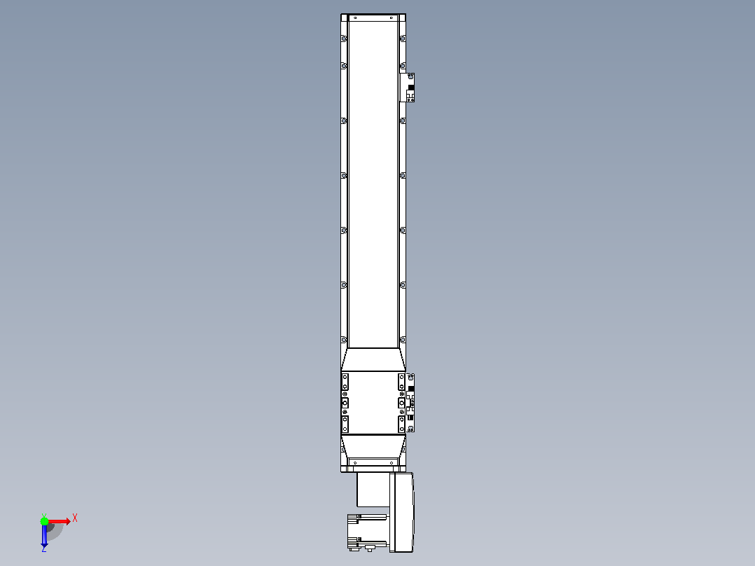 机器人皮带驱动直线轴TPA-GCB-120-P70-L550-QR-M20-N3俯视图