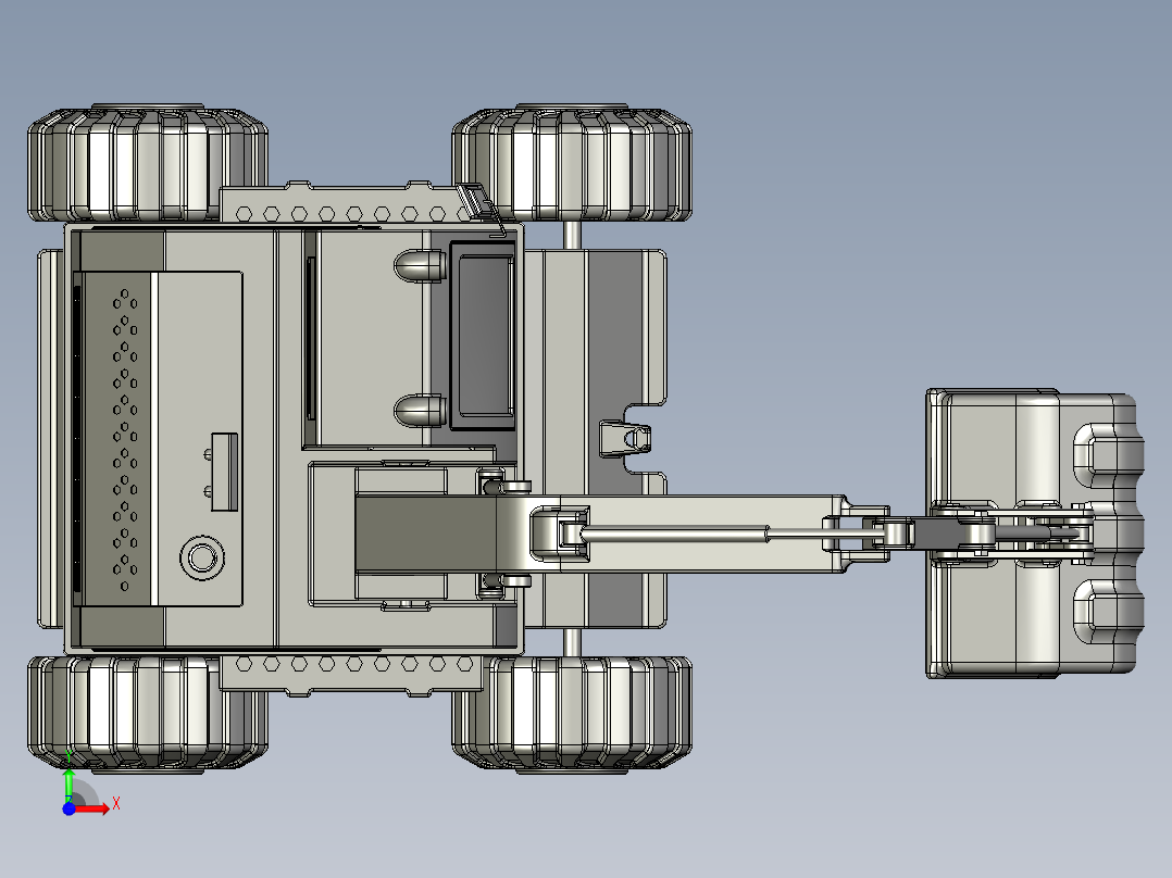 玩具挖掘机前视图