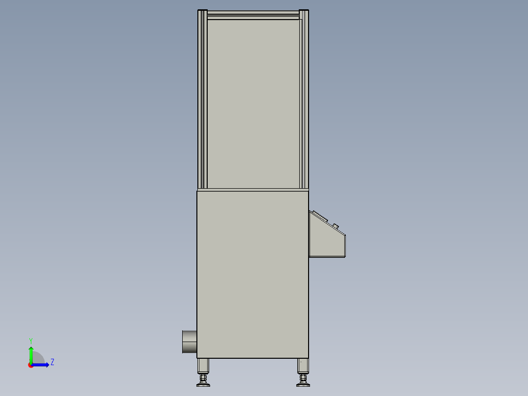PVC塑料瓶除漆机3D模型左视图