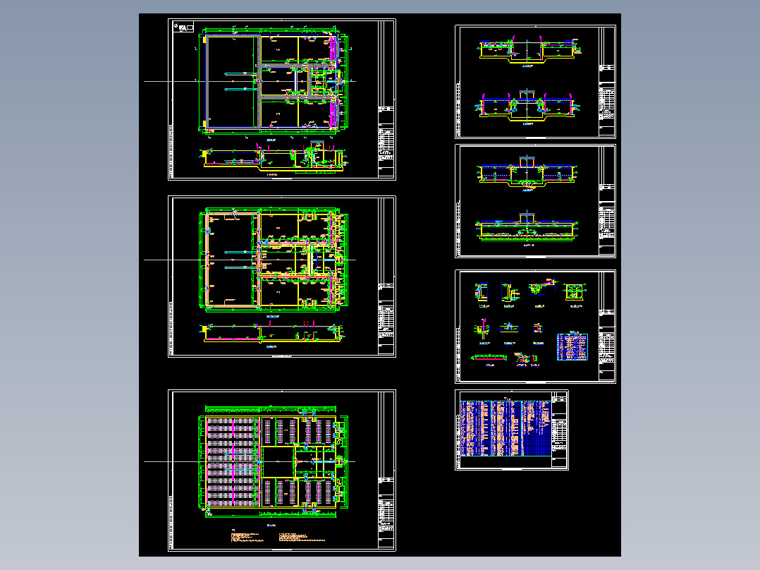 污水处理厂MSBR工艺设计cad图纸改良SBR池