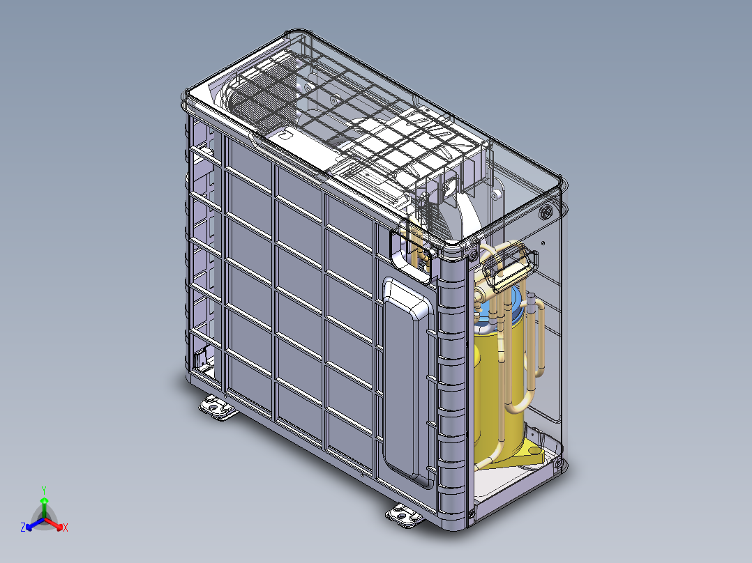空调外机，空调室外机正等轴测图