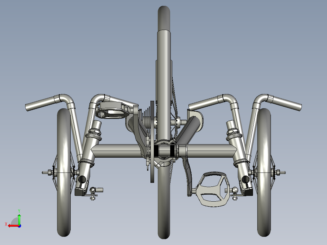 伏卧三轮车后视图