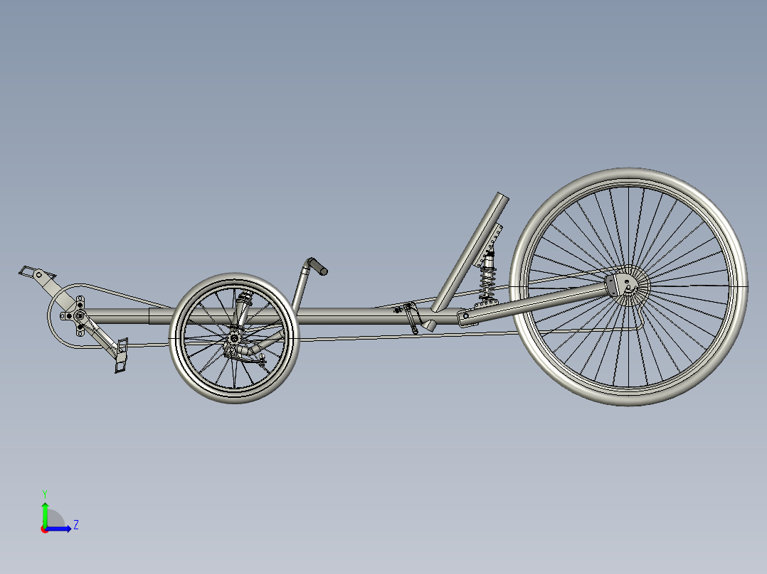 伏卧三轮车左视图