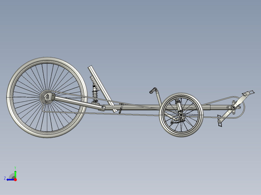 伏卧三轮车右视图