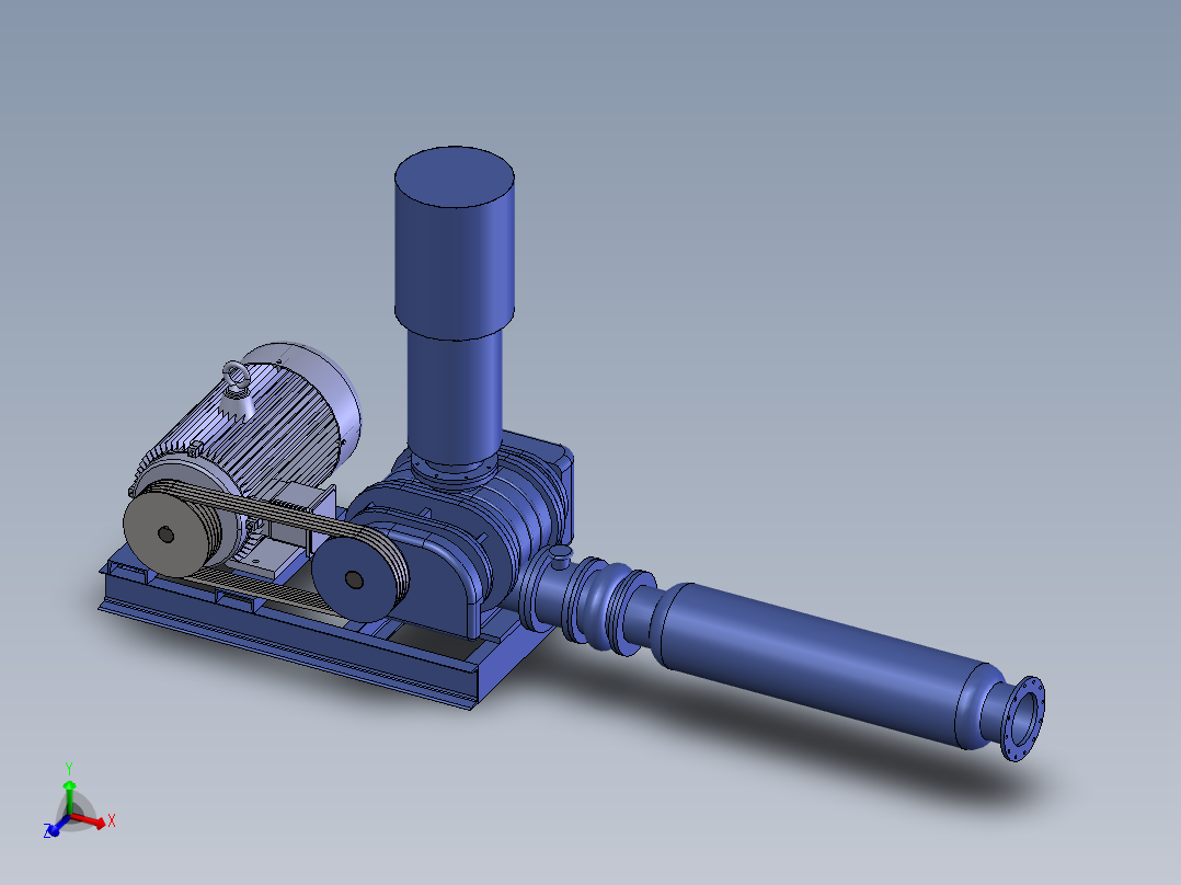 250罗茨风机3D图纸 非标机械设备 罗茨鼓风机3d图纸三维模型