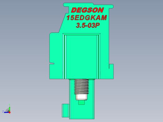 DEGSON 15EDG（公头） 3.5mm 螺钉锁紧，插拔式接线端子 FullPack-15EDGKAM-3.5-03P-14-00AH右视缩略图