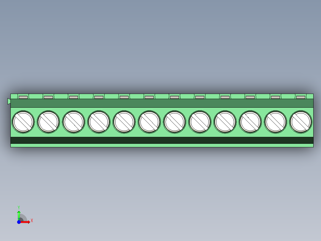 PCB Terminal Block 12 DEG381-3.5前视图