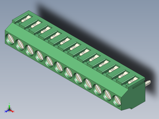 PCB Terminal Block 12 DEG381-3.5正等轴测缩略图