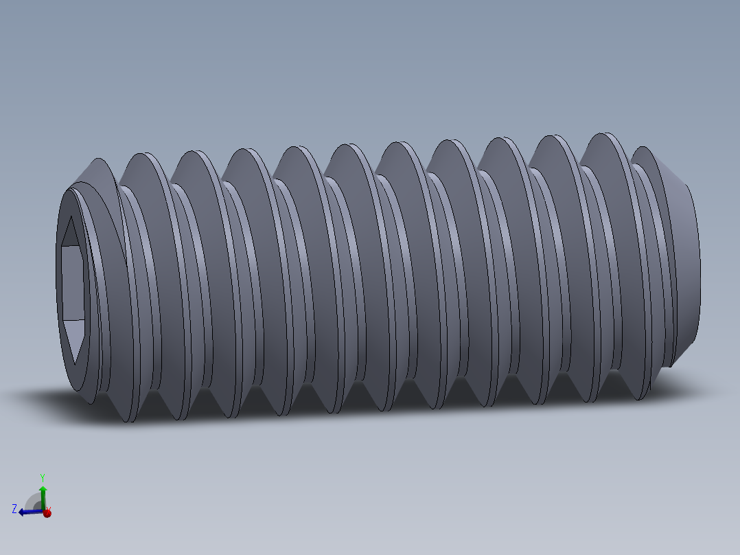 UNC 平头紧定螺钉-UNC SET SCREW 8-32 x0.375.SLDPRT主视图