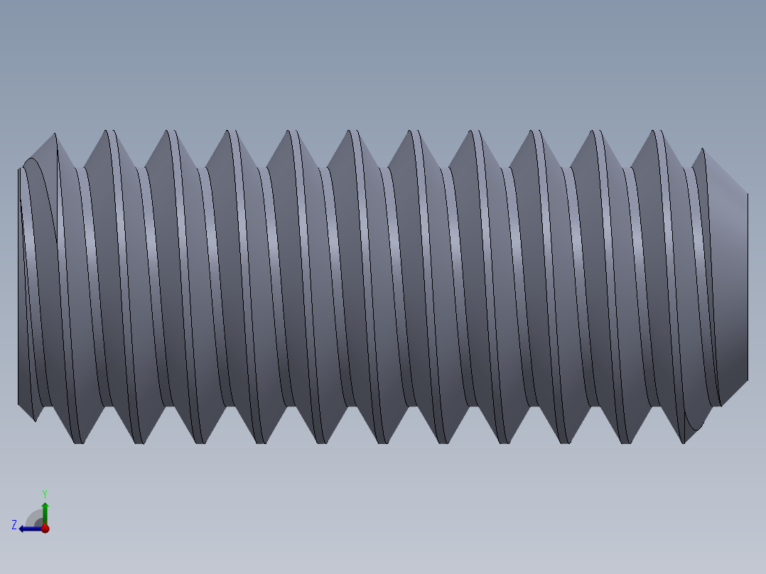UNC 平头紧定螺钉-UNC SET SCREW 8-32 x0.375.SLDPRT右视图