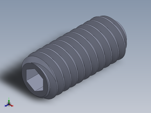 UNC 平头紧定螺钉-UNC SET SCREW 8-32 x0.375.SLDPRT正等轴测缩略图