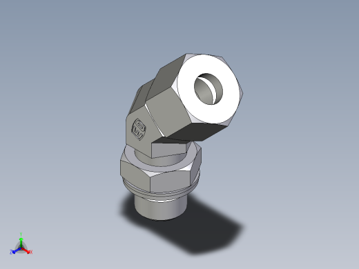 卡套式工业通用硬管接头EO_Adjustable_locknut_45_deg_elbow_VEE10ZSMCF
