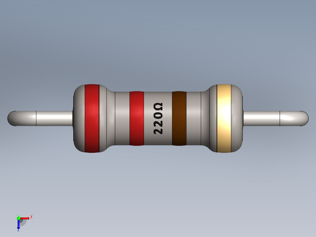 电容器 二极管 电阻器-Resistor 220 Ohm俯视图