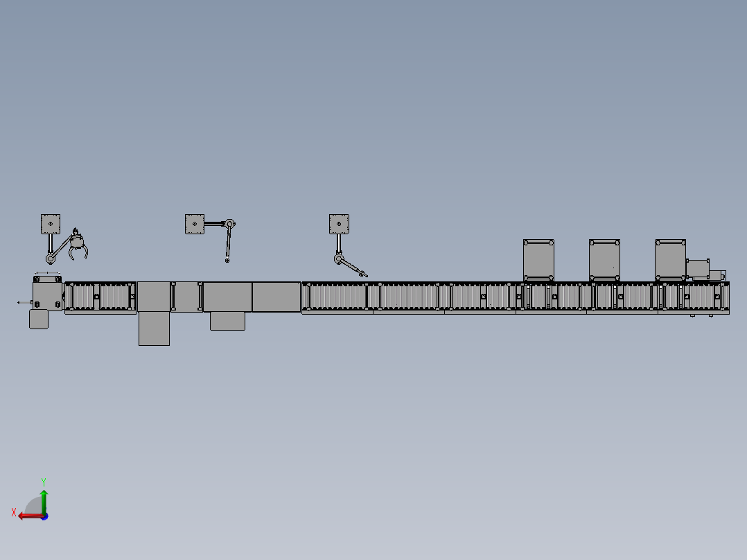 PMS曳引机流水线总装配图后视图