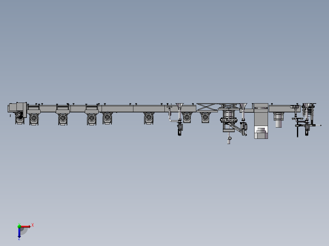 PMS曳引机流水线总装配图俯视图