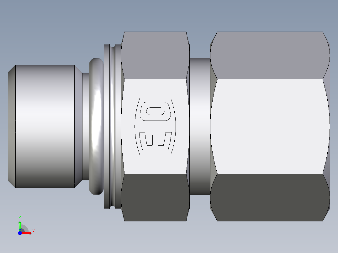 卡套式工业通用硬管接头EO_Male_Stud_connector_GEO12ZSMCF前视图