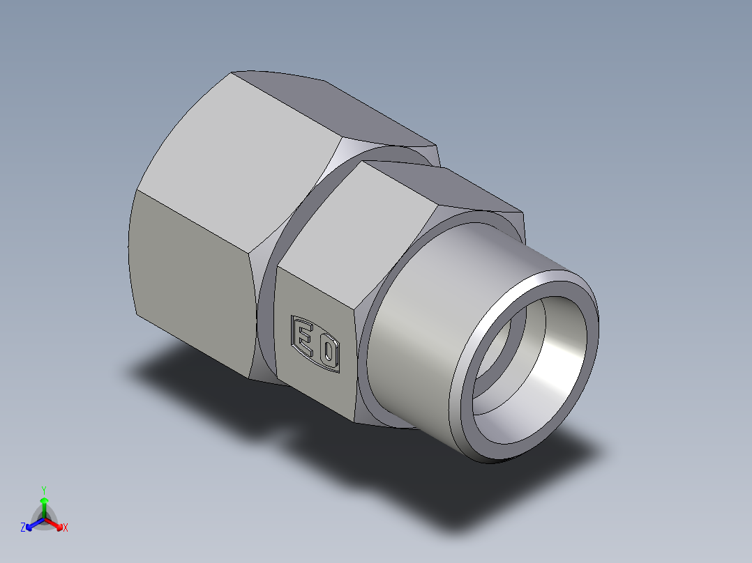卡套式工业通用硬管接头EO_Distance_piece_adapter_DA16SOMD71主视图