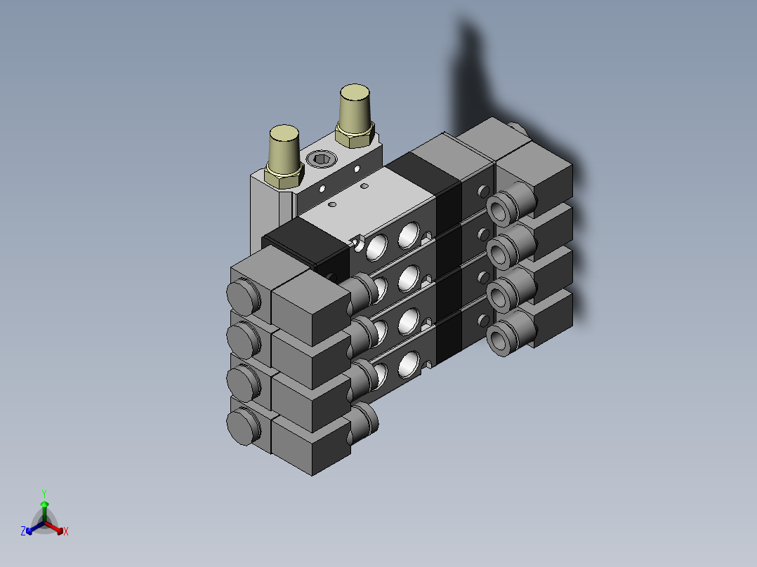 电磁阀正等轴测图