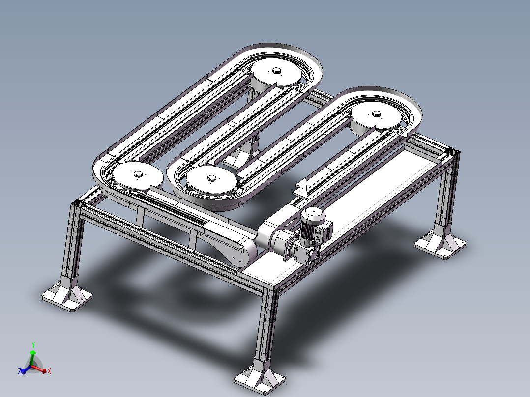 S型链板输送线3D图纸 H924 机械设计参考资料设计素材素材