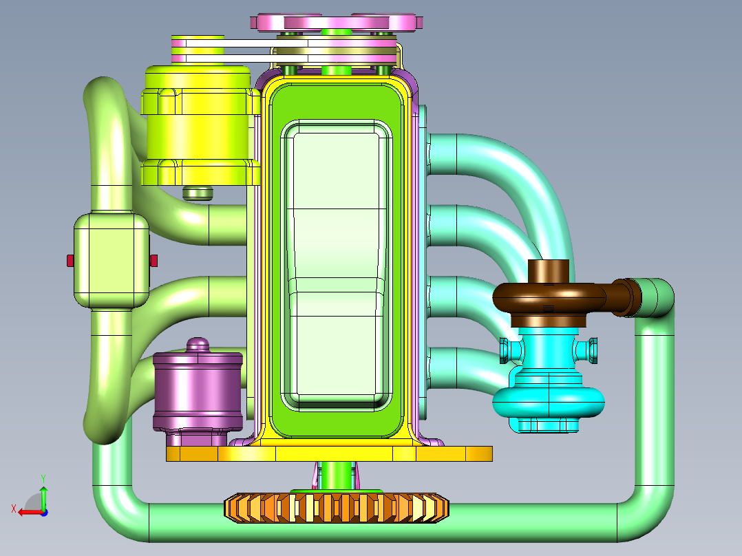 动力强劲双凸轮发动机后视图