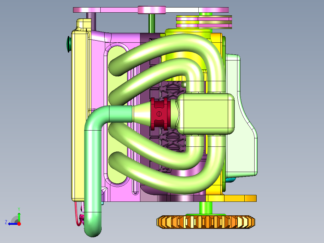 动力强劲双凸轮发动机右视图