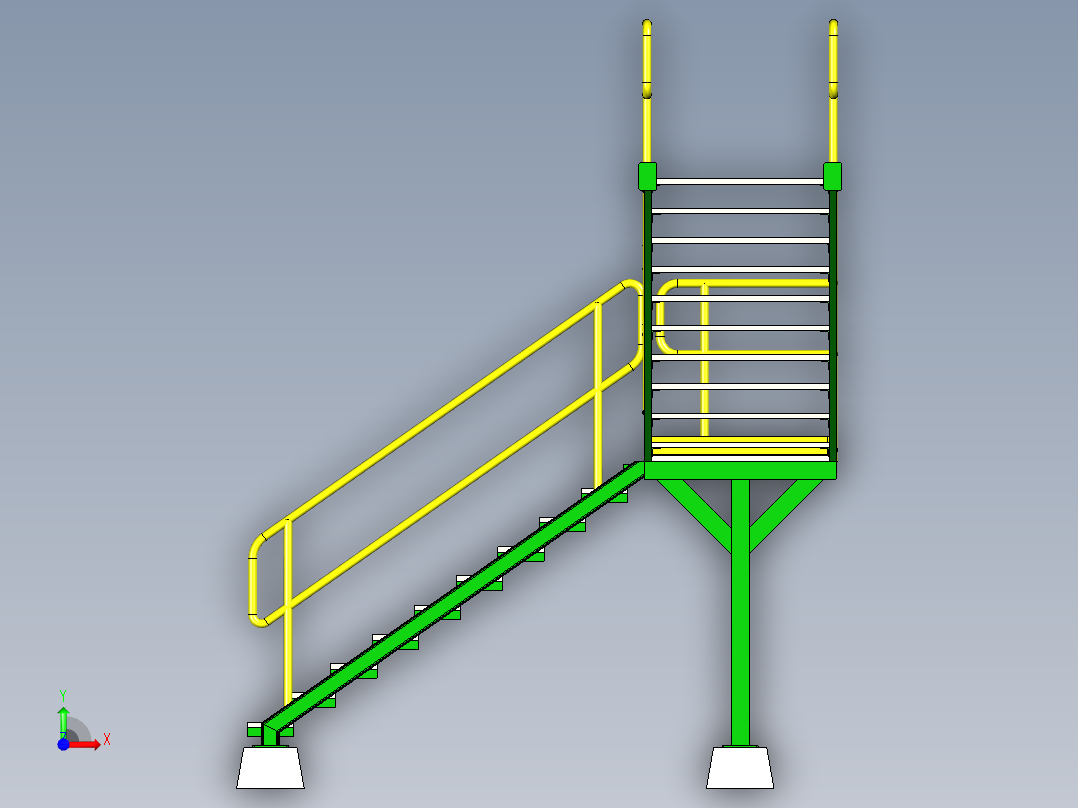 两层楼梯前视图