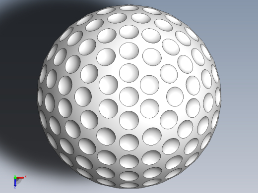 高尔夫球、高尔夫球小车、高尔夫球装备Golf Ball SolidWorks SW.zip俯视缩略图