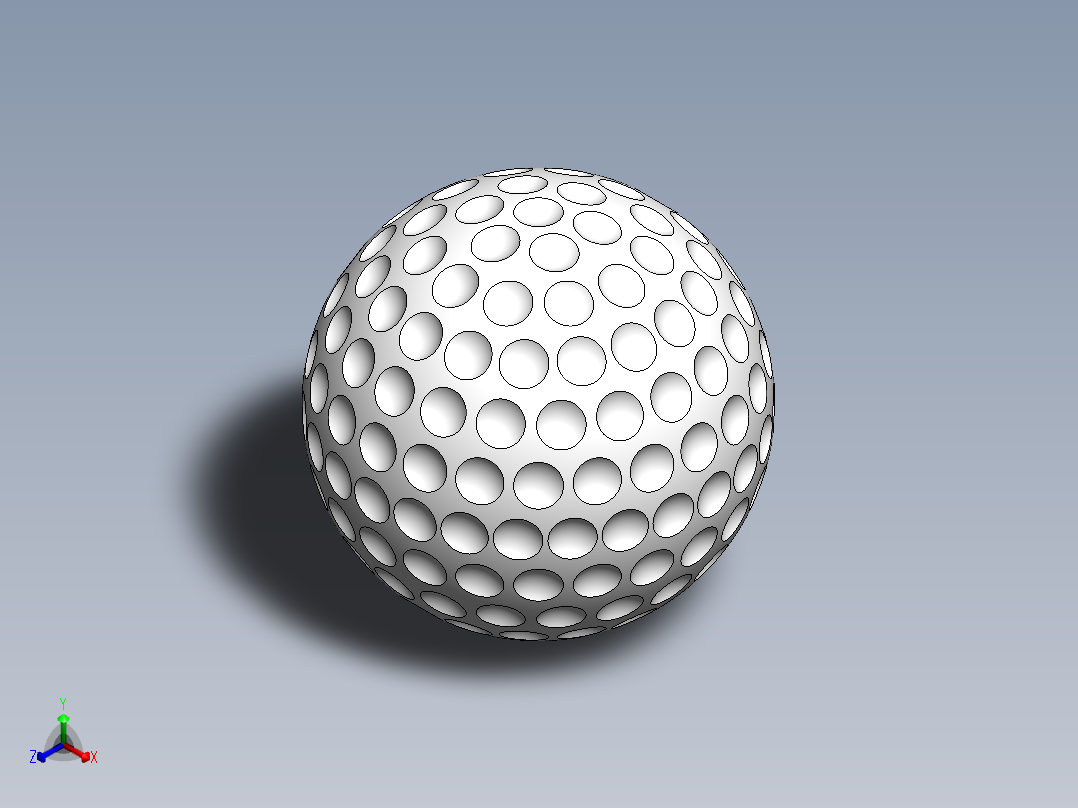 高尔夫球、高尔夫球小车、高尔夫球装备Golf Ball SolidWorks SW.zip正等轴测图