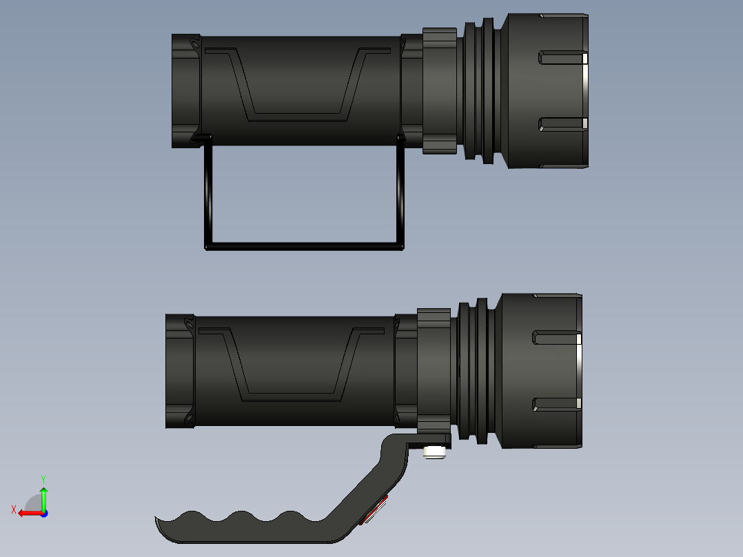 多功能创意手提灯设计后视图