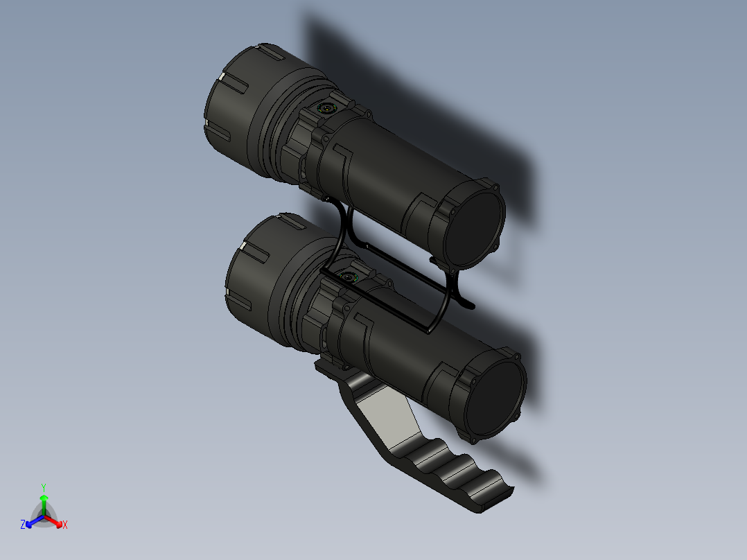 多功能创意手提灯设计正等轴测图