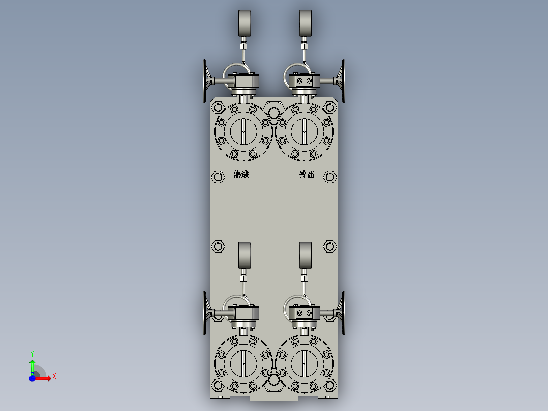板式换热器组装模块前视图