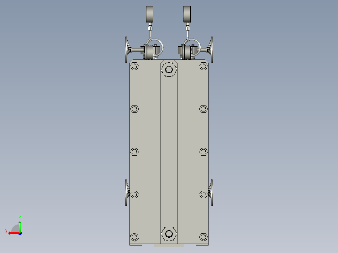 板式换热器组装模块后视图