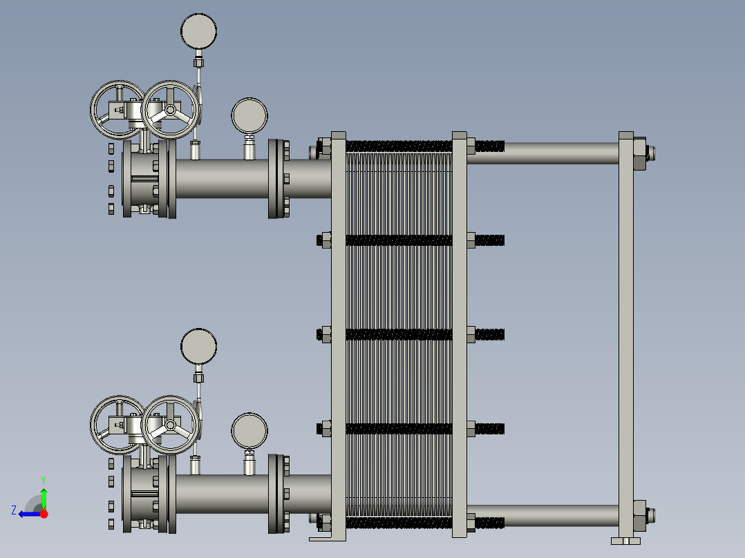 板式换热器组装模块右视图