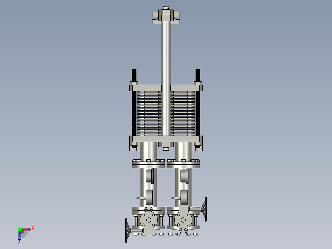 板式换热器组装模块俯视图
